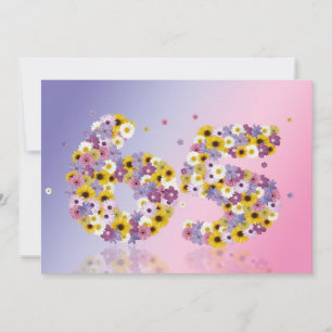 65. Geburtstags-Party, mit geblühten Buchstaben Einladung