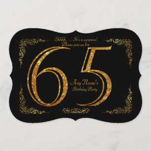 65. Geburtstagsfeier 65., großartiges Gatsby, schw Einladung