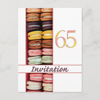 65. Geburtstagsfeier Einladung Macaron