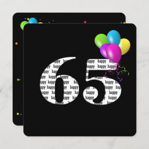 65. Geburtstagsfeier mit Ballon-Bunch Einladung