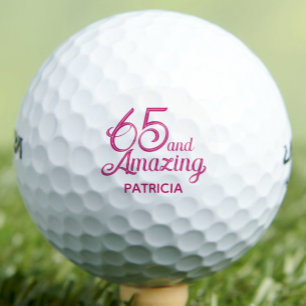 65. Geburtstagsgeschenk für Oma Pink Benutzerdefin Golfball