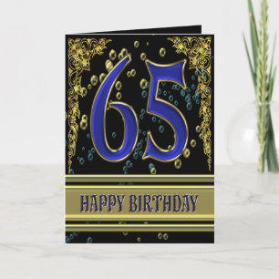 65. Geburtstagskarte mit Gold und Blasen Karte