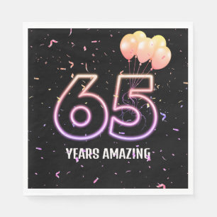65. Geburtstagsparty Balloons und Confetti Serviette
