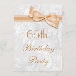 65. Geburtstagsparty Damask und Imitats Bow Einladung