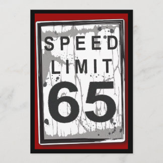 65. Geburtstagsparty Grungy Speed Limit Sign Einladung