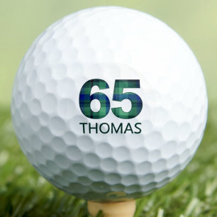 65. Geschenk mit Schottenmuster für Opa - 65 Cool Golfball