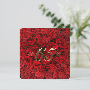 65. Hochzeitsjubiläum Rote Rosen Herz Elegant I Einladung