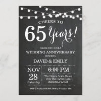65. Hochzeitstag Einladung Chalkboard