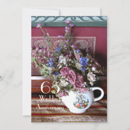 65. Hochzeitstag Einladung zum Vintagen Teapot