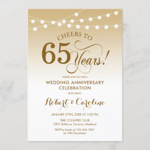 65. Hochzeitstag - Gold Weiß Einladung