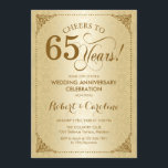 65. Hochzeitstag - Goldener Damast Einladung<br><div class="desc">Golden 65. Hochzeitstag Einladung. Elegantes Vintages Design mit Damast-Muster und Imitat Glitzer Gold. Enthält Skript-Schriftart. Feiert bis 65 Jahre! Kann in jedem Heiratsjahr personalisiert werden! Nachricht,  wenn Sie weitere Anpassungen benötigen.</div>