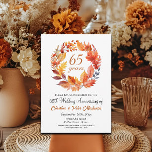 65. Hochzeitstag Herbst Blumengarland Einladung