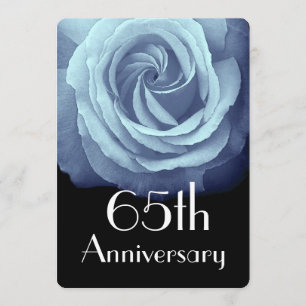 65. Hochzeitstag Himmelblaue Rose A05 Einladung