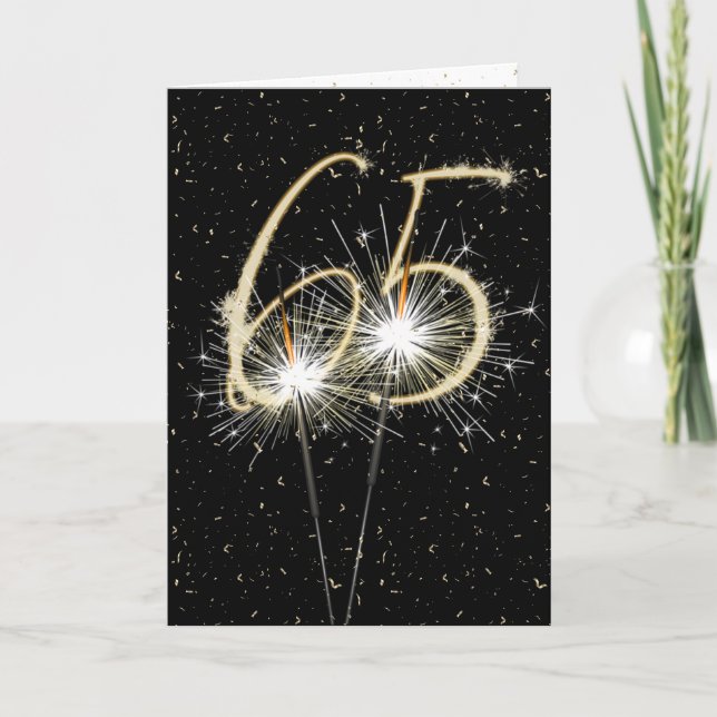 65. Hochzeitstag Sparkler Karte (Vorderseite)