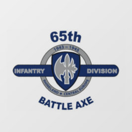 65. Infanterie Division Battle Ax, vorn statisch Fensteraufkleber