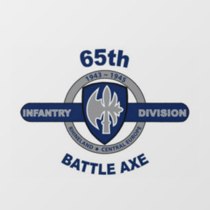 65. Infanterie Division Battle Ax, vorn statisch Fensteraufkleber