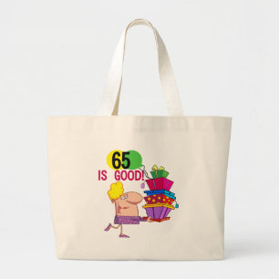65 ist gute Geburtstags-T-Shirts und Geschenke Jumbo Stoffbeutel