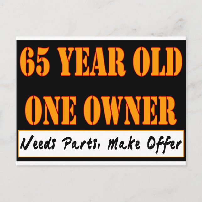 65 Jahre alt, ein Eigentümer - benötigt Teile, Ang Postkarte (Vorderseite)