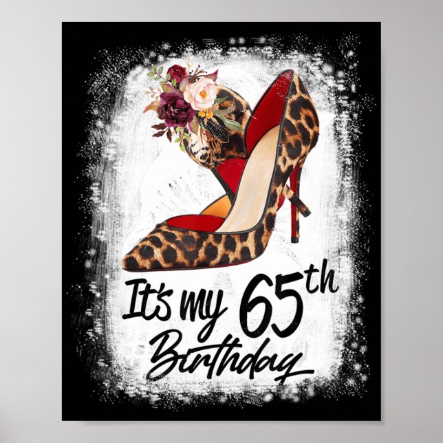 65 Jahre alt High Heels Leopard ist mein 65. Gebur Poster (Vorne)