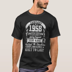 65 Jahre alt Januar 1958 65. Geburtstag 1 T-Shirt