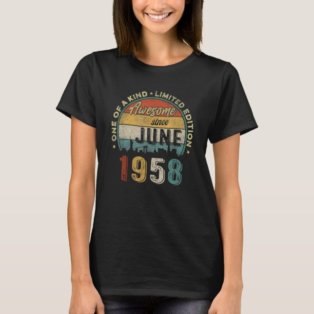 65 Jahre alt Phantastisch seit Juni 1958 65. Gebur T-Shirt (Vorderseite)