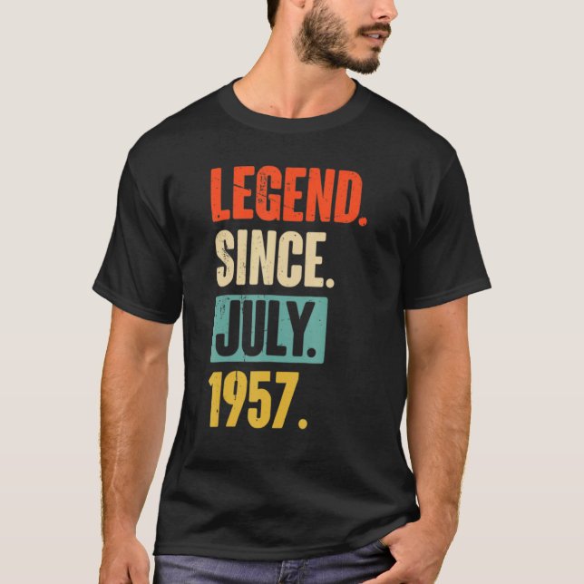 65 Jahre alte Legende seit Juli 1957 65. Geburtsta T-Shirt (Vorderseite)