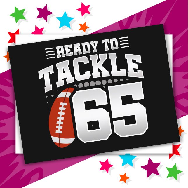 65 Jahre altes Tackle Football Party 65. Geburtsta Postkarte (Von Creator hochgeladen)