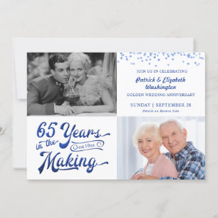 65 Jahre im Entstehen Foto Sapphire Jubiläum Einladung