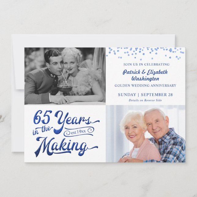 65 Jahre im Jubiläum des "Making Foto Saphire" Einladung (Vorderseite)