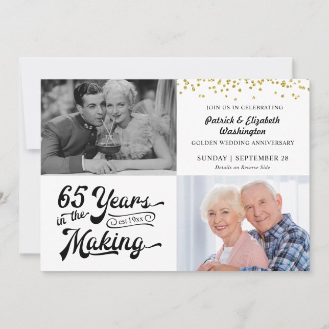 65 Jahre im zweijährigen Jubiläum Einladung (Vorderseite)