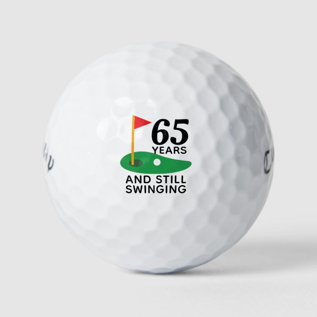 65 Jahre und immer noch schwingend Sonne 65. Gebur Golfball (Vorderseite)