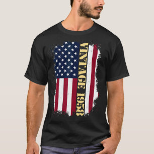 65 Jahre Vintage US-Flagge 1958 Amerikanische Flag T-Shirt