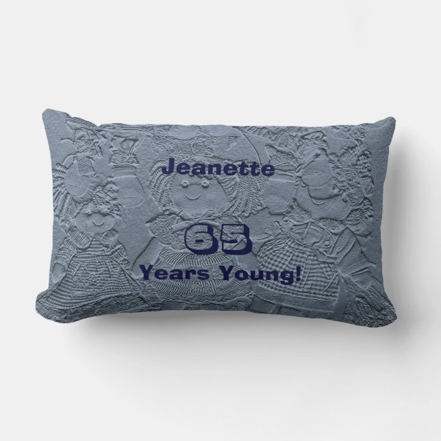 65 Jahre Young Silver Blue Doll, Name, komfortabel Lendenkissen (Vorderseite)