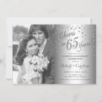 65. Jubiläum mit Foto - Diamant Silber