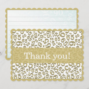 65 « Merci ! » Motif de nombre or/blanc