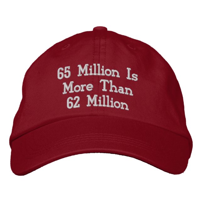 65 Millionen ist mehr als 62 Millionen Hut (Vorderseite)