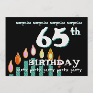 65. ÜBERRASCHUNG Geburtstag Aquamarine Kerzen Einladung