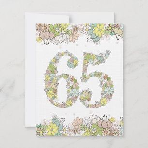 65e anniversaire Blooms naturels Dames Invitation 
