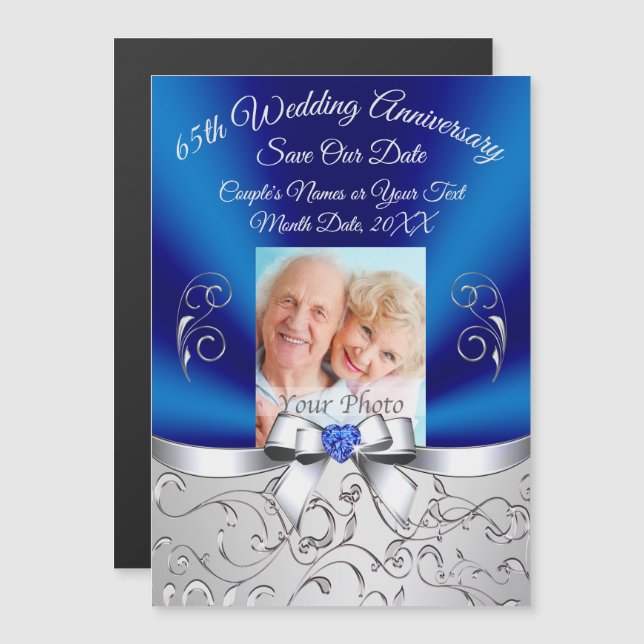 65e Anniversaire de Mariage Magnetiques Cartes "Sa (Devant / Derrière)