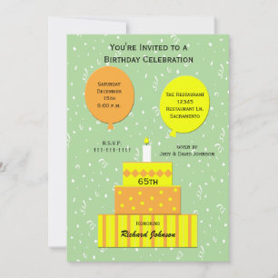 65e anniversaire fête Invitation Amusants 65e gâte
