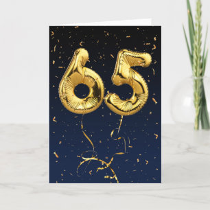 65e Anniversaire Gold Mylar Balloon et carte Confe