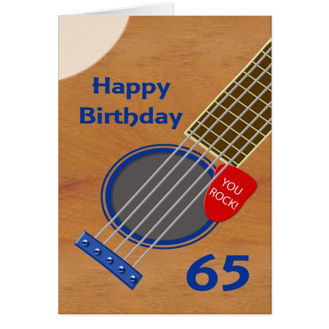 65e anniversaire Guitare Joueur Anniversaire (Devant)