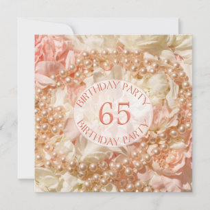 65e anniversaire invitation de fête avec perles
