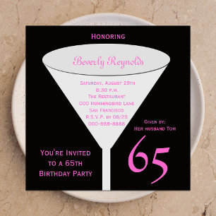 65e anniversaire Invitation fête 65e toast