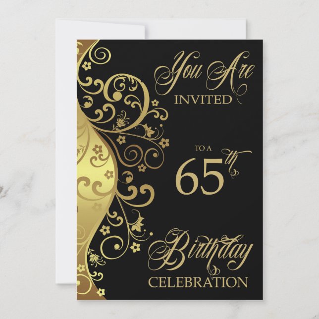 65e anniversaire Invitation personnalisée (Devant)