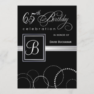 65e anniversaire Invitations à la fête - avec Mono