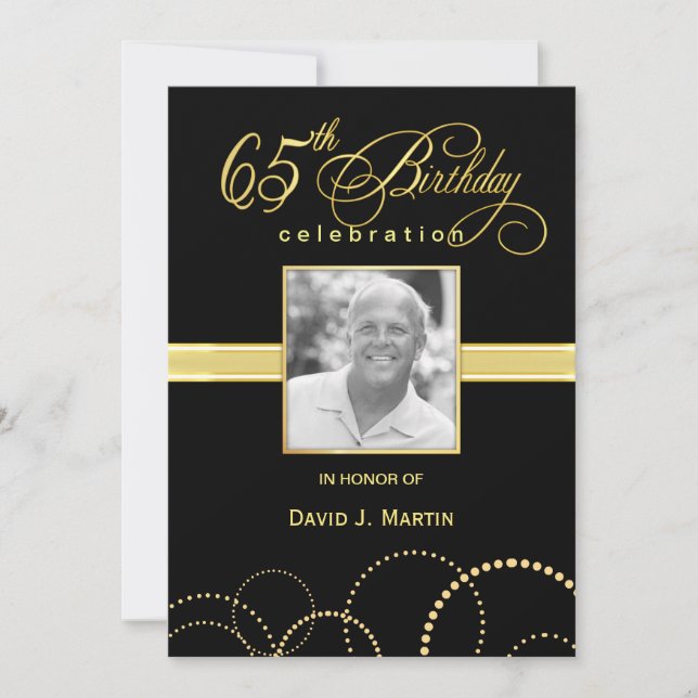 65e anniversaire Invitations - Photo facultative (Devant)