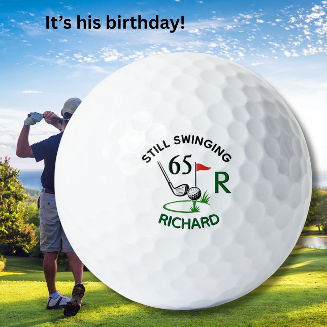65th Birthday Men's Monogram Name Golfball (Von Creator hochgeladen)