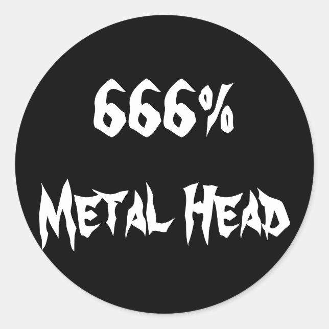 666%Kopf Runder Aufkleber (Vorderseite)
