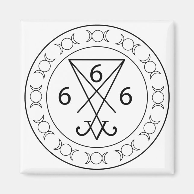 666 Lucifers sigil Black Magnet (Vorne)